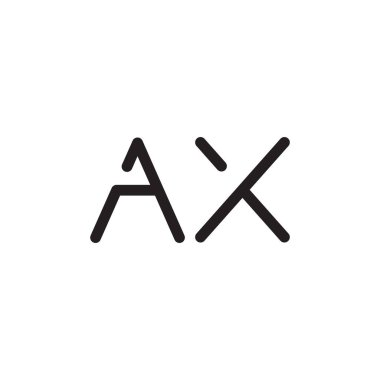 ax ilk harf vektör logo simgesi