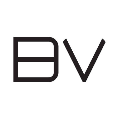 bv ilk harf vektör logo simgesi