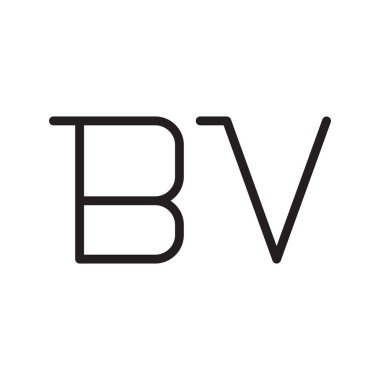 bv ilk harf vektör logo simgesi