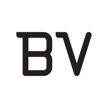 bv ilk harf vektör logo simgesi