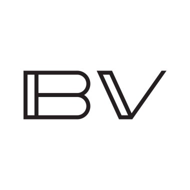 bv ilk harf vektör logo simgesi