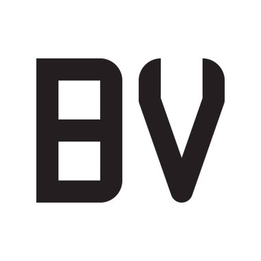 bv ilk harf vektör logo simgesi