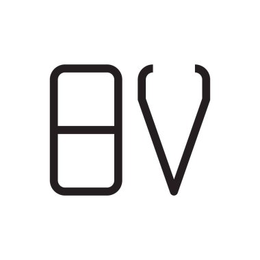 bv ilk harf vektör logo simgesi