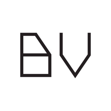 bv ilk harf vektör logo simgesi