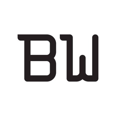 bw ilk harf vektör logo simgesi