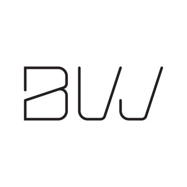 bw ilk harf vektör logo simgesi