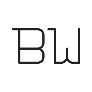 bw ilk harf vektör logo simgesi