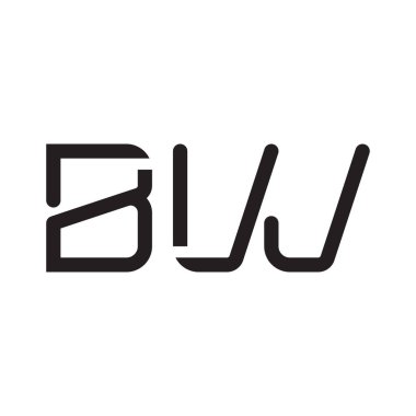 bw ilk harf vektör logo simgesi