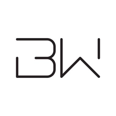 bw ilk harf vektör logo simgesi