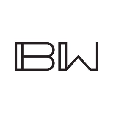 bw ilk harf vektör logo simgesi