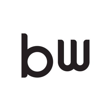 bw ilk harf vektör logo simgesi