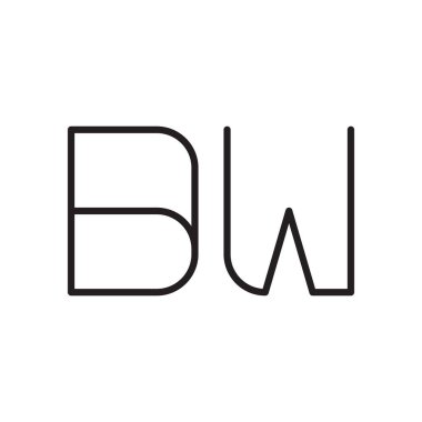 bw ilk harf vektör logo simgesi