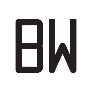 bw ilk harf vektör logo simgesi
