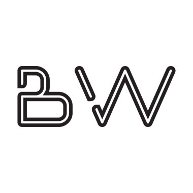 bw ilk harf vektör logo simgesi