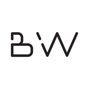 bw ilk harf vektör logo simgesi