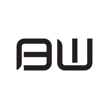 bw ilk harf vektör logo simgesi