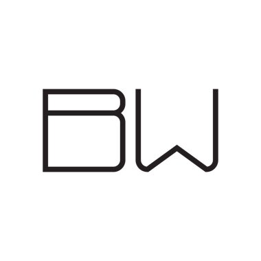 bw ilk harf vektör logo simgesi
