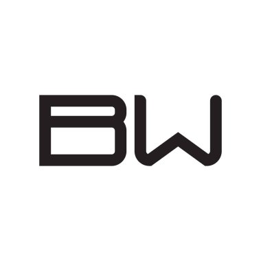 bw ilk harf vektör logo simgesi