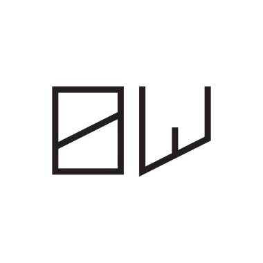 bw ilk harf vektör logo simgesi