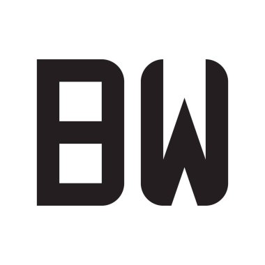 bw ilk harf vektör logo simgesi
