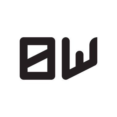 bw ilk harf vektör logo simgesi