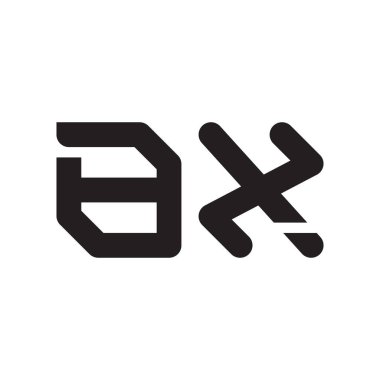 bx ilk harf vektör logo simgesi