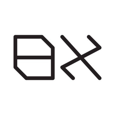 bx ilk harf vektör logo simgesi