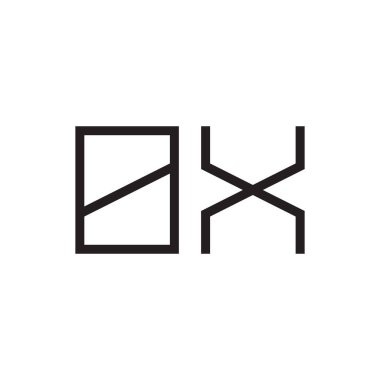 bx ilk harf vektör logo simgesi