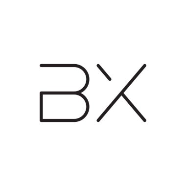bx ilk harf vektör logo simgesi