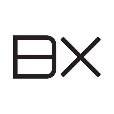 bx ilk harf vektör logo simgesi