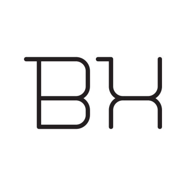 bx ilk harf vektör logo simgesi