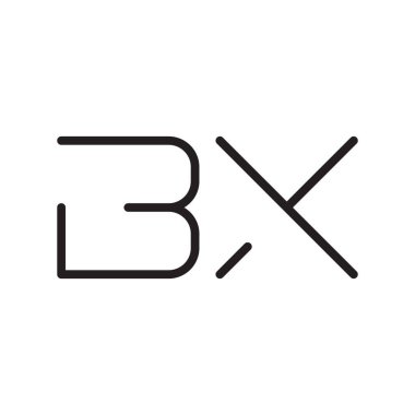 bx ilk harf vektör logo simgesi