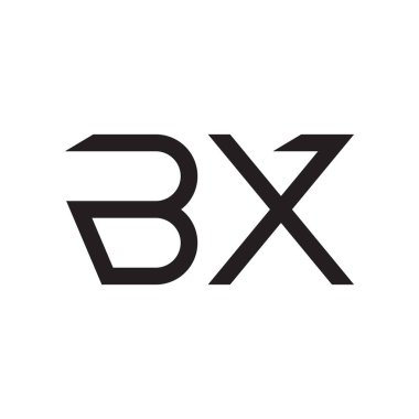 bx ilk harf vektör logo simgesi