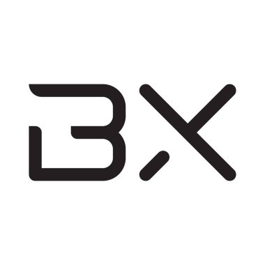 bx ilk harf vektör logo simgesi