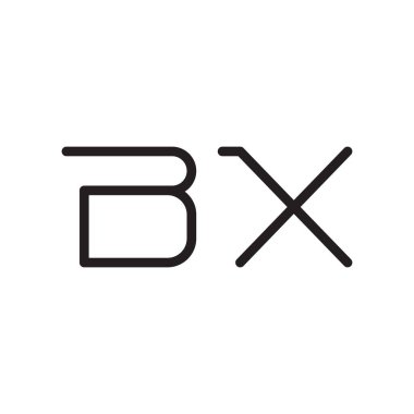 bx ilk harf vektör logo simgesi