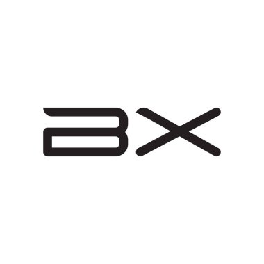 bx ilk harf vektör logo simgesi