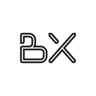 bx ilk harf vektör logo simgesi