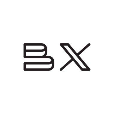 bx ilk harf vektör logo simgesi