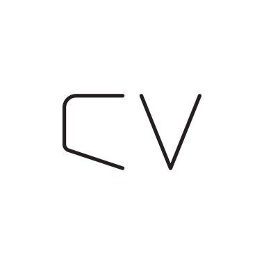 cv ilk harf vektör logo simgesi