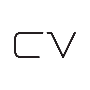 cv ilk harf vektör logo simgesi