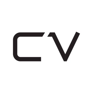 cv ilk harf vektör logo simgesi