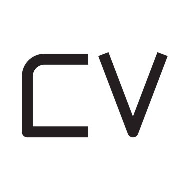 cv ilk harf vektör logo simgesi