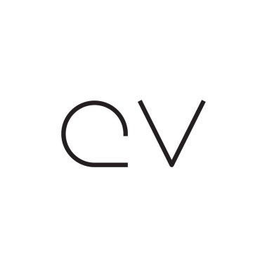 cv ilk harf vektör logo simgesi