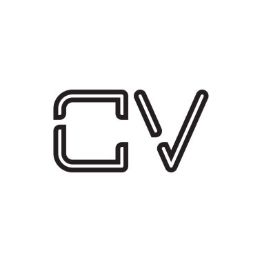 cv ilk harf vektör logo simgesi
