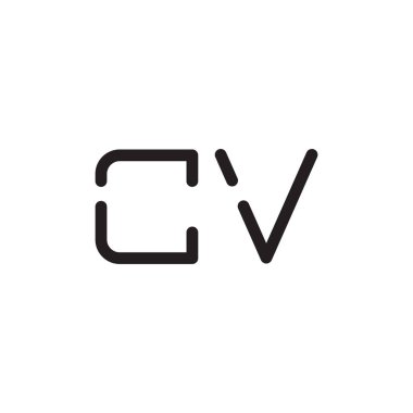 cv ilk harf vektör logo simgesi