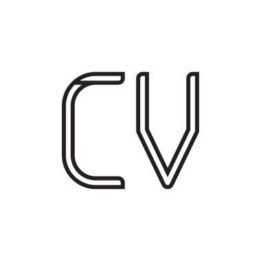 cv ilk harf vektör logo simgesi