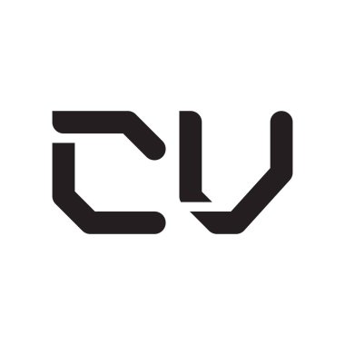 cv ilk harf vektör logo simgesi