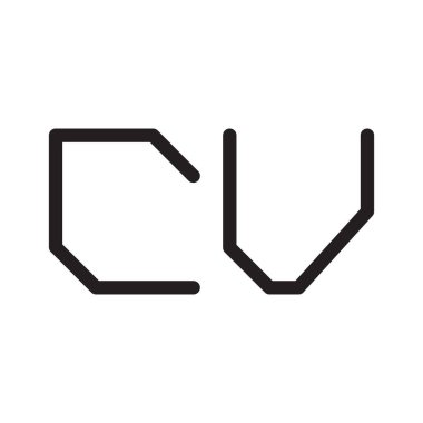 cv ilk harf vektör logo simgesi