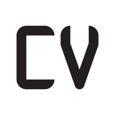 cv ilk harf vektör logo simgesi