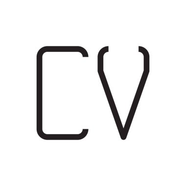 cv ilk harf vektör logo simgesi
